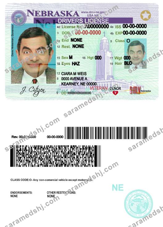 USA Nebraska driving license